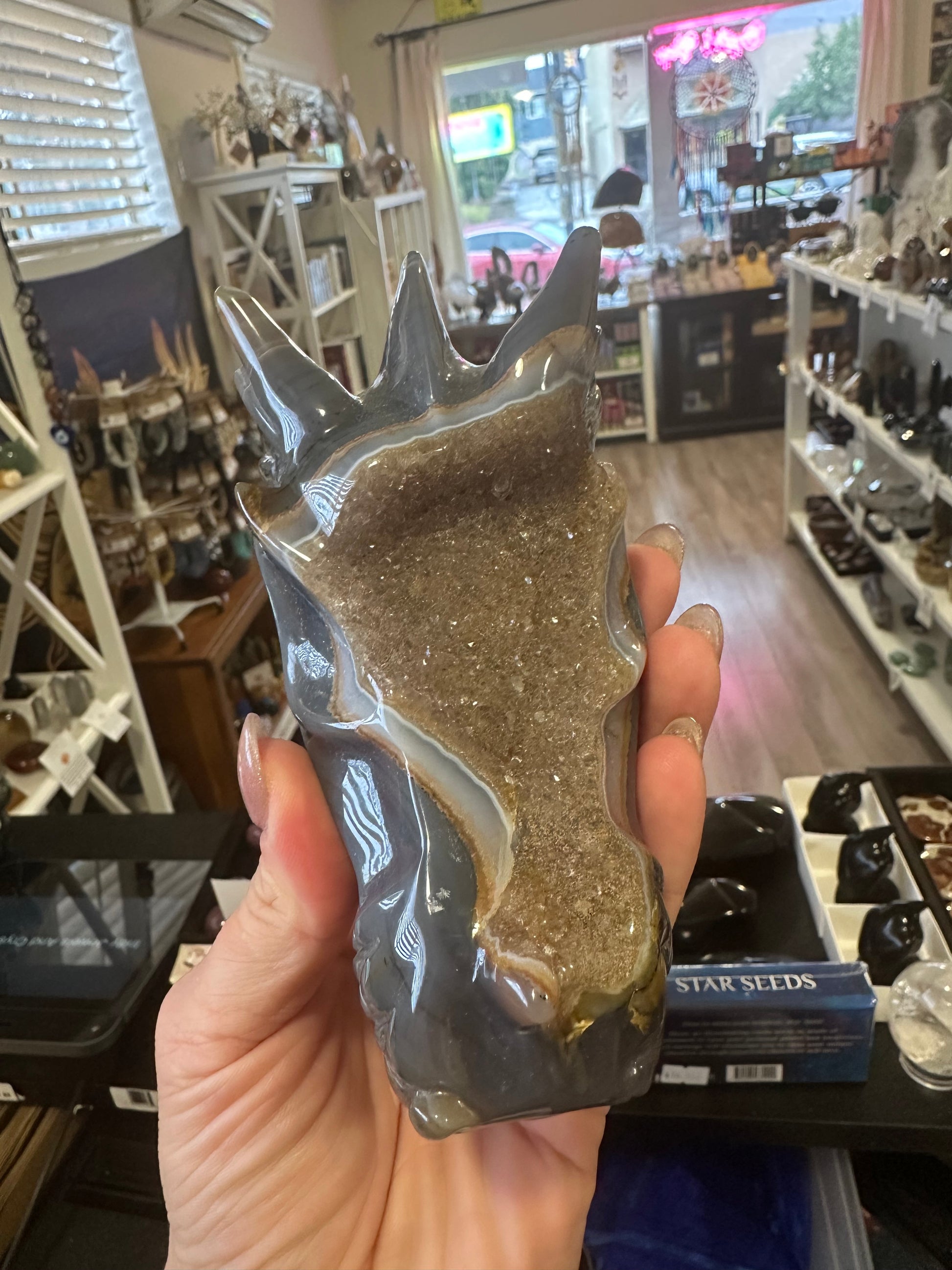 Druzy Agate Dragon