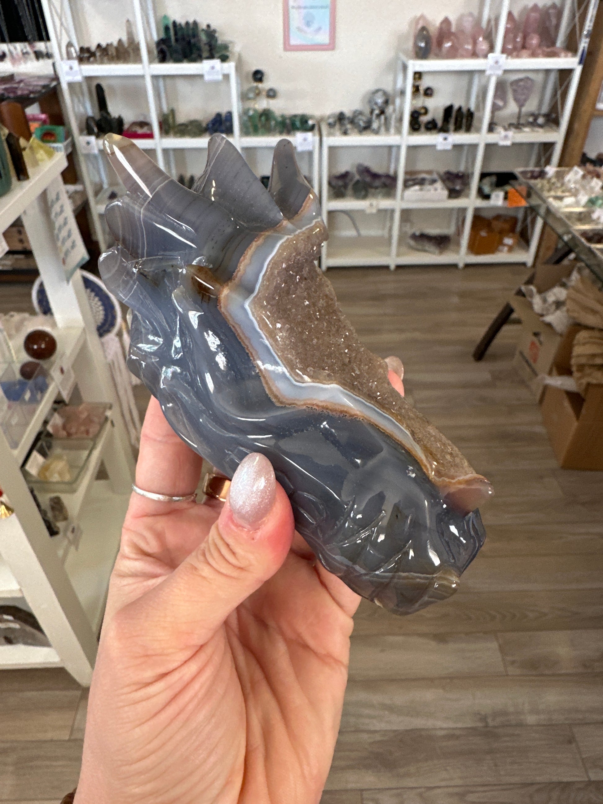 Druzy Agate Dragon