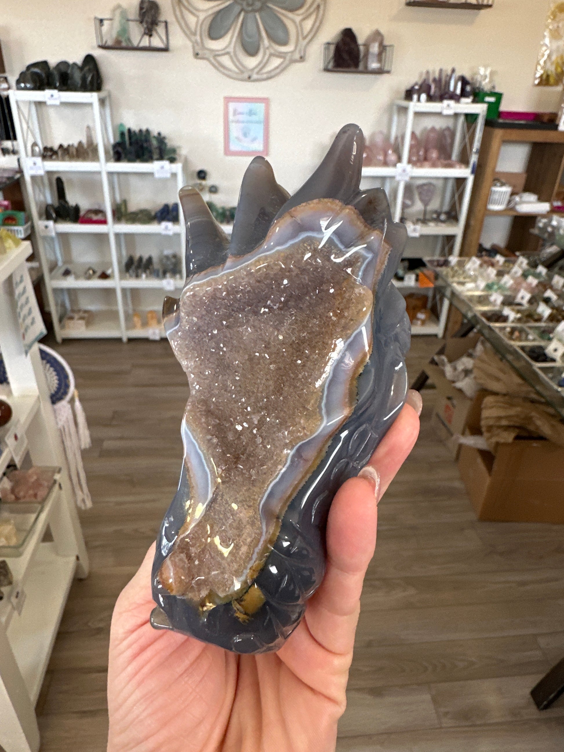 Druzy Agate Dragon