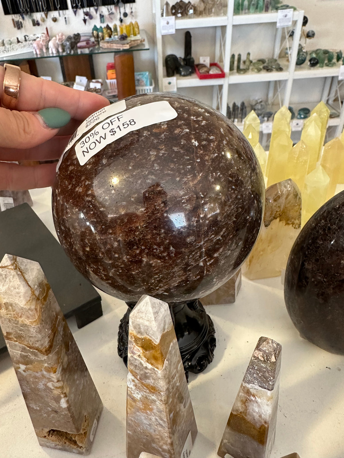 Large Garnet Sphere 130mm